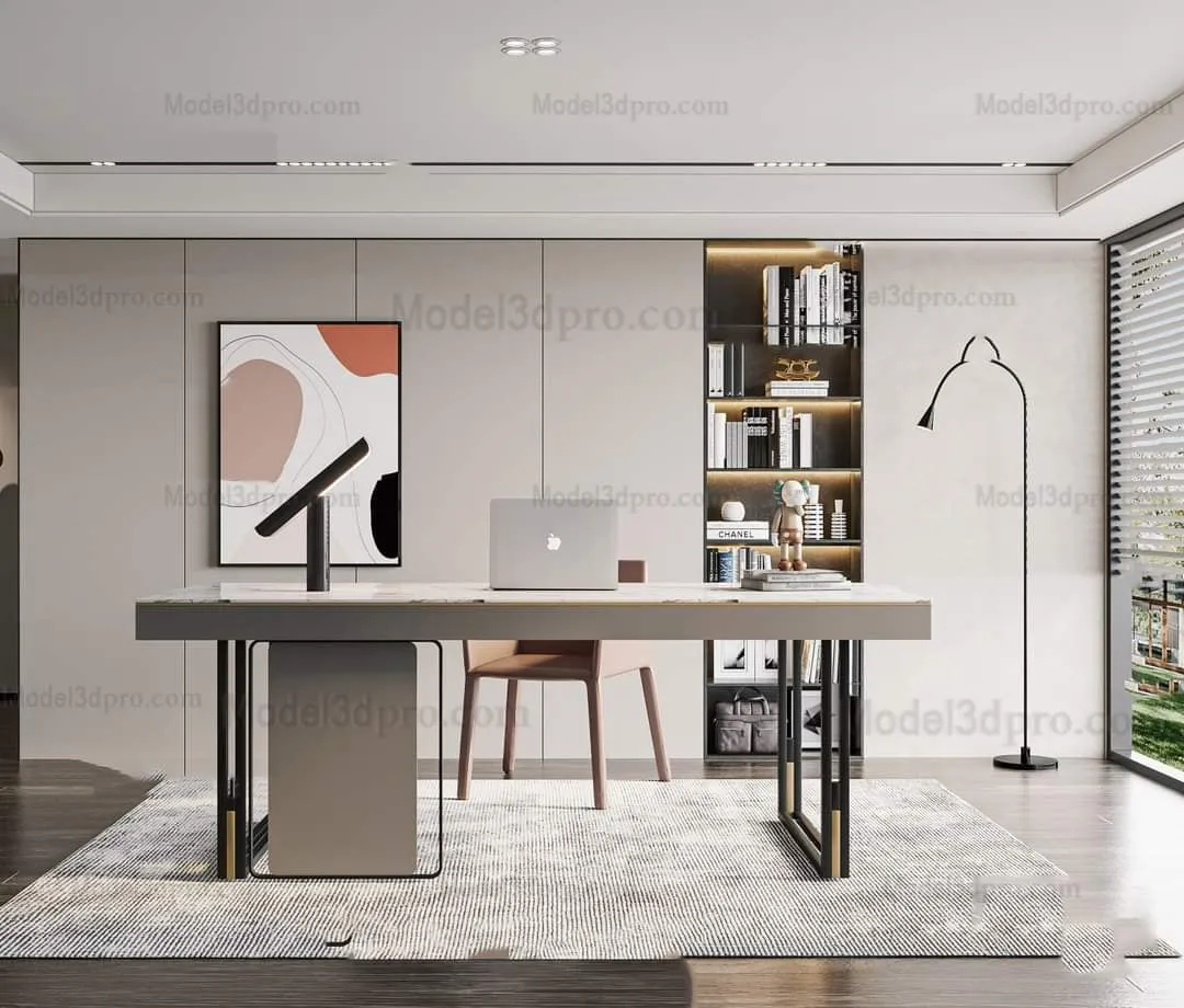 3ds Max Files – Scene – Interior scene – 11 – Study Room – 2 – Study Room by Minh Nguyen