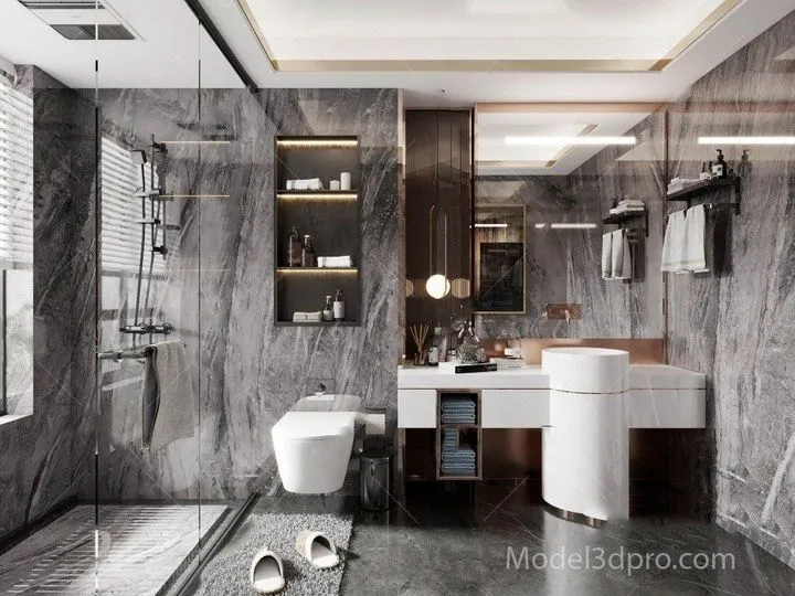3ds Max Files – Scene – Interior scene – 6 – Bathroom Scene – 3 – Bathroom Scene by Minh Nguyen