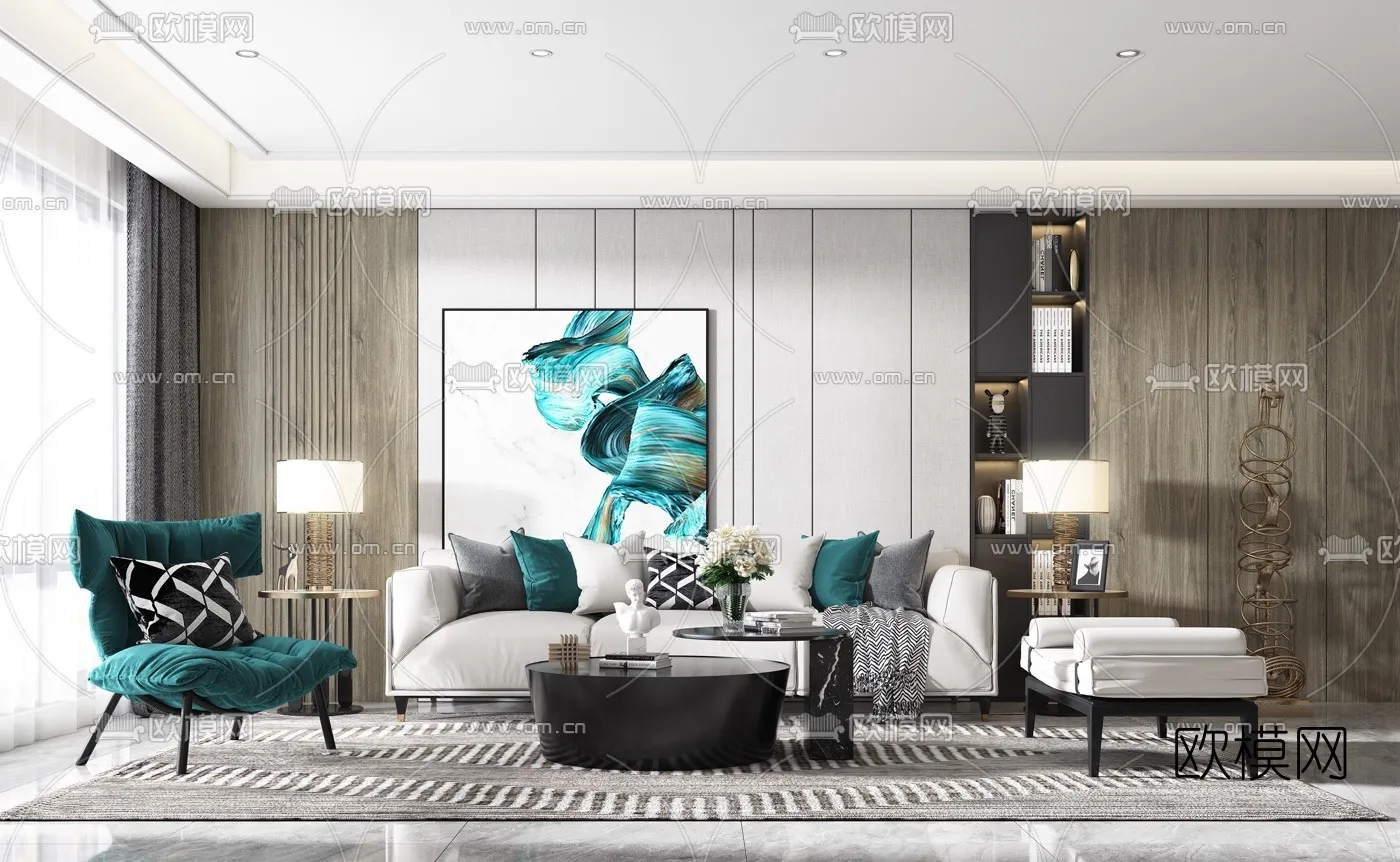 3DS MAX SCENES – LIVING ROOM – 087