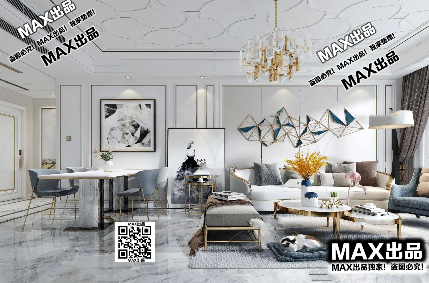 3DS MAX SCENES – LIVING ROOM – 094