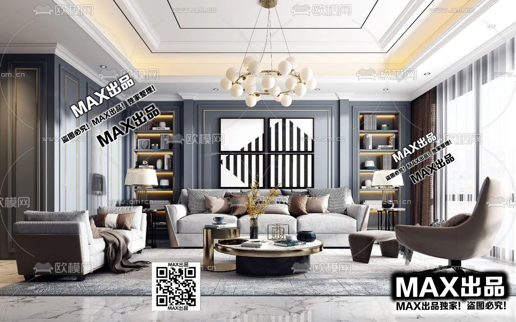 3DS MAX SCENES – LIVING ROOM – 104