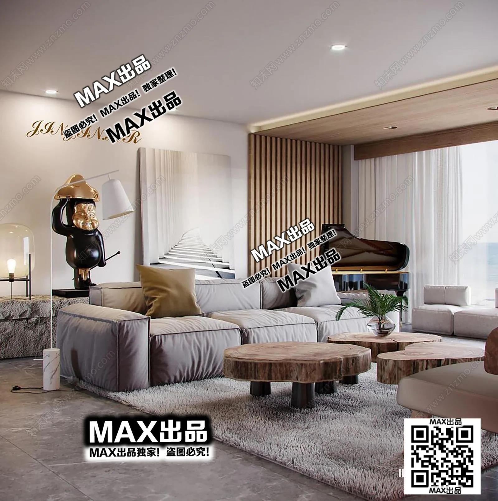 3DS MAX SCENES – LIVING ROOM – 128