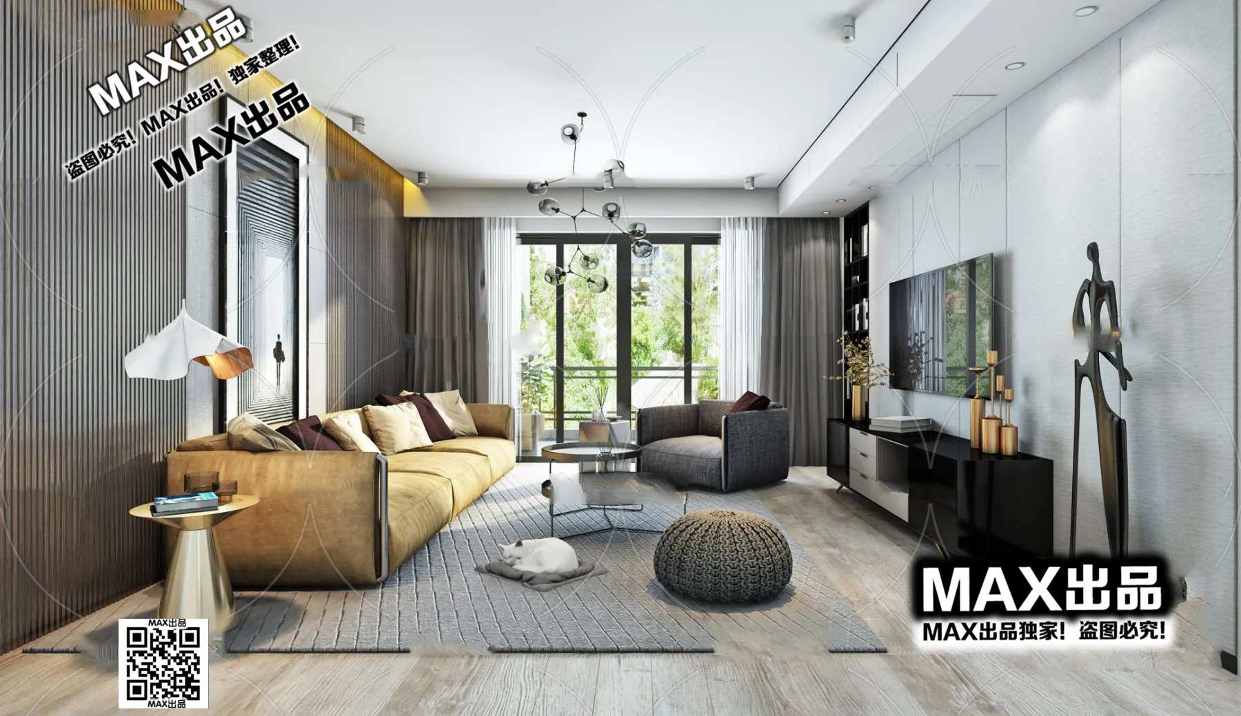 3DS MAX SCENES – LIVING ROOM – 218