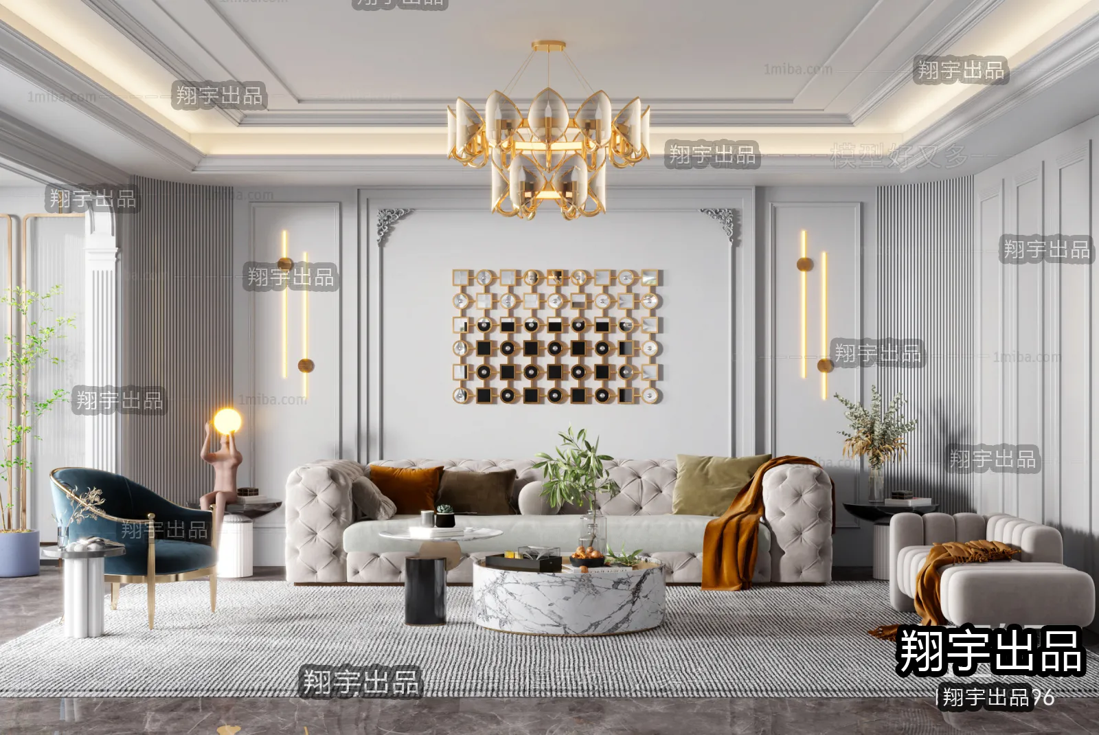 Living Room – European Design – 3D66 – 3D Scenes – 001