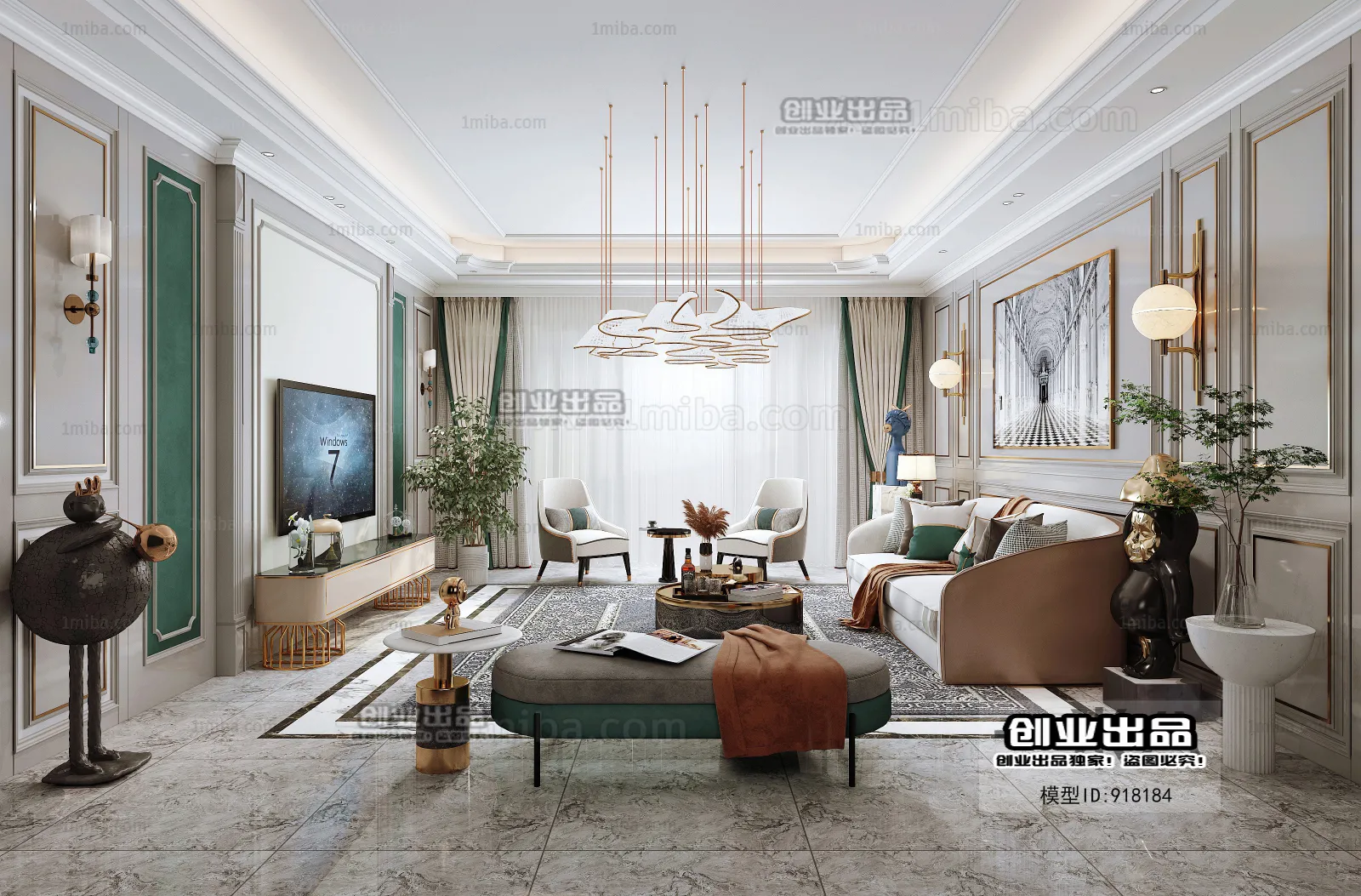 Living Room – European Design – 3D66 – 3D Scenes – 022