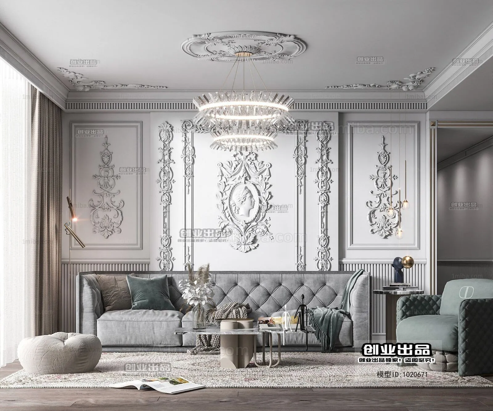 Living Room – European Design – 3D66 – 3D Scenes – 023