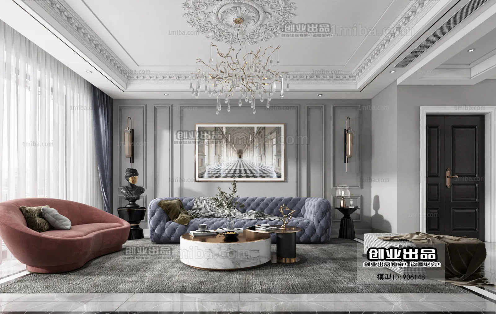 Living Room – European Design – 3D66 – 3D Scenes – 024