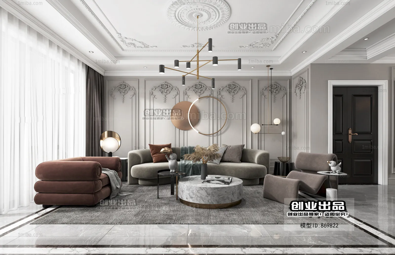 Living Room – European Design – 3D66 – 3D Scenes – 026