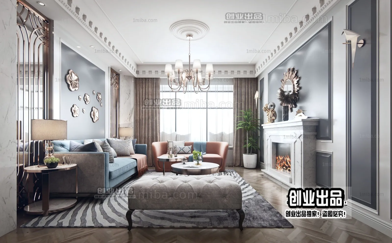 Living Room – European Design – 3D66 – 3D Scenes – 033
