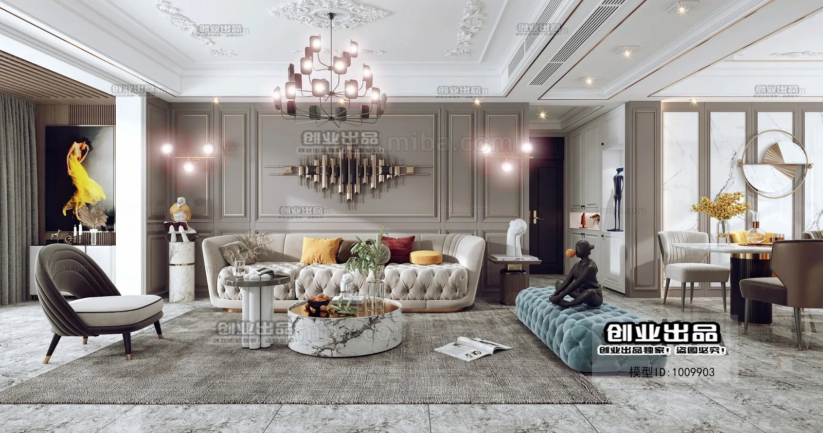 Living Room – European Design – 3D66 – 3D Scenes – 040