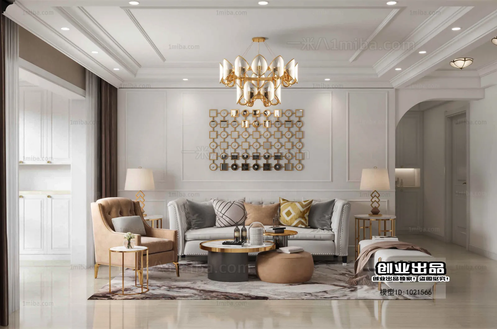 Living Room – European Design – 3D66 – 3D Scenes – 042
