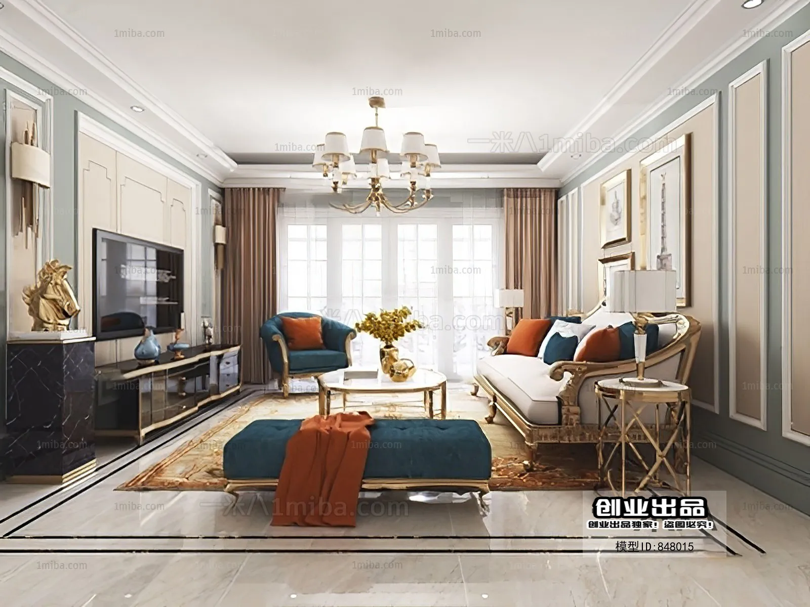 Living Room – European Design – 3D66 – 3D Scenes – 044