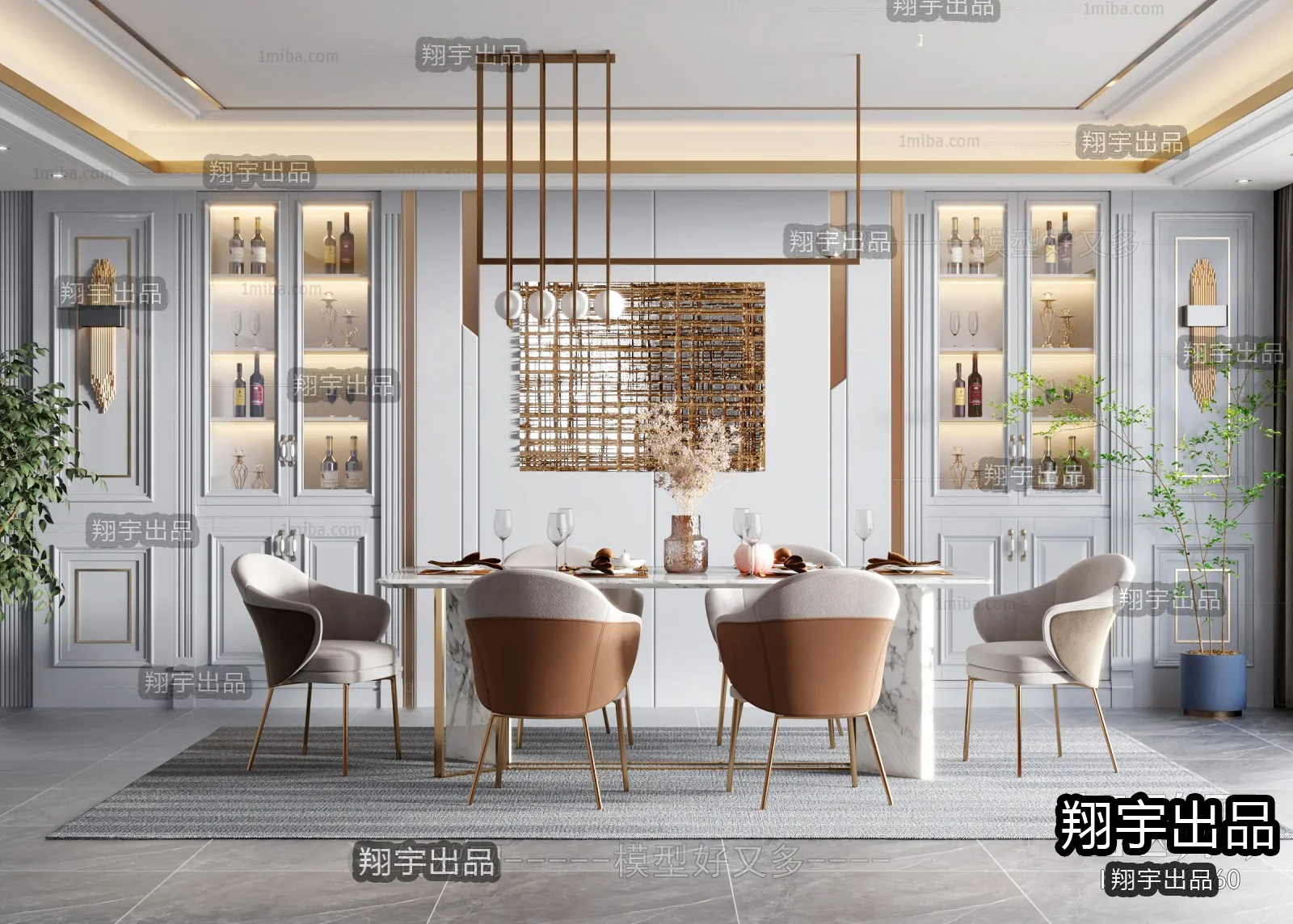 Dining Room – European Design – 3D66 – 3D Scenes – 001