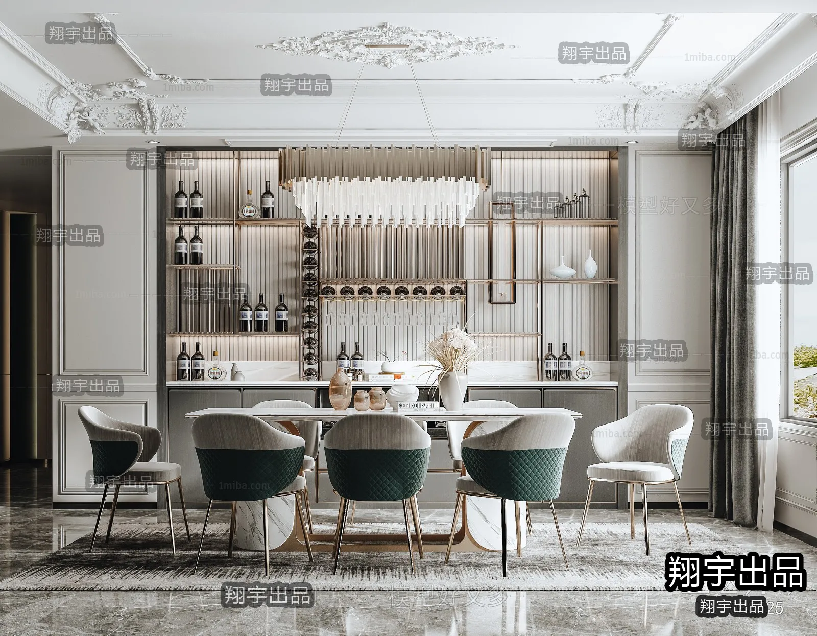 Dining Room – European Design – 3D66 – 3D Scenes – 002