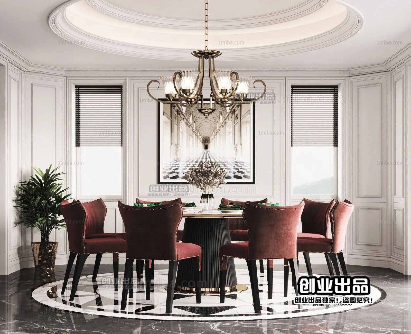 Dining Room – European Design – 3D66 – 3D Scenes – 007