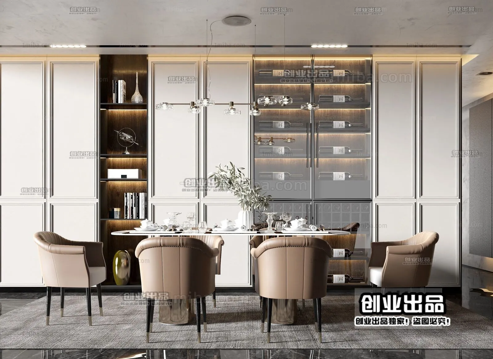 Dining Room – European Design – 3D66 – 3D Scenes – 012