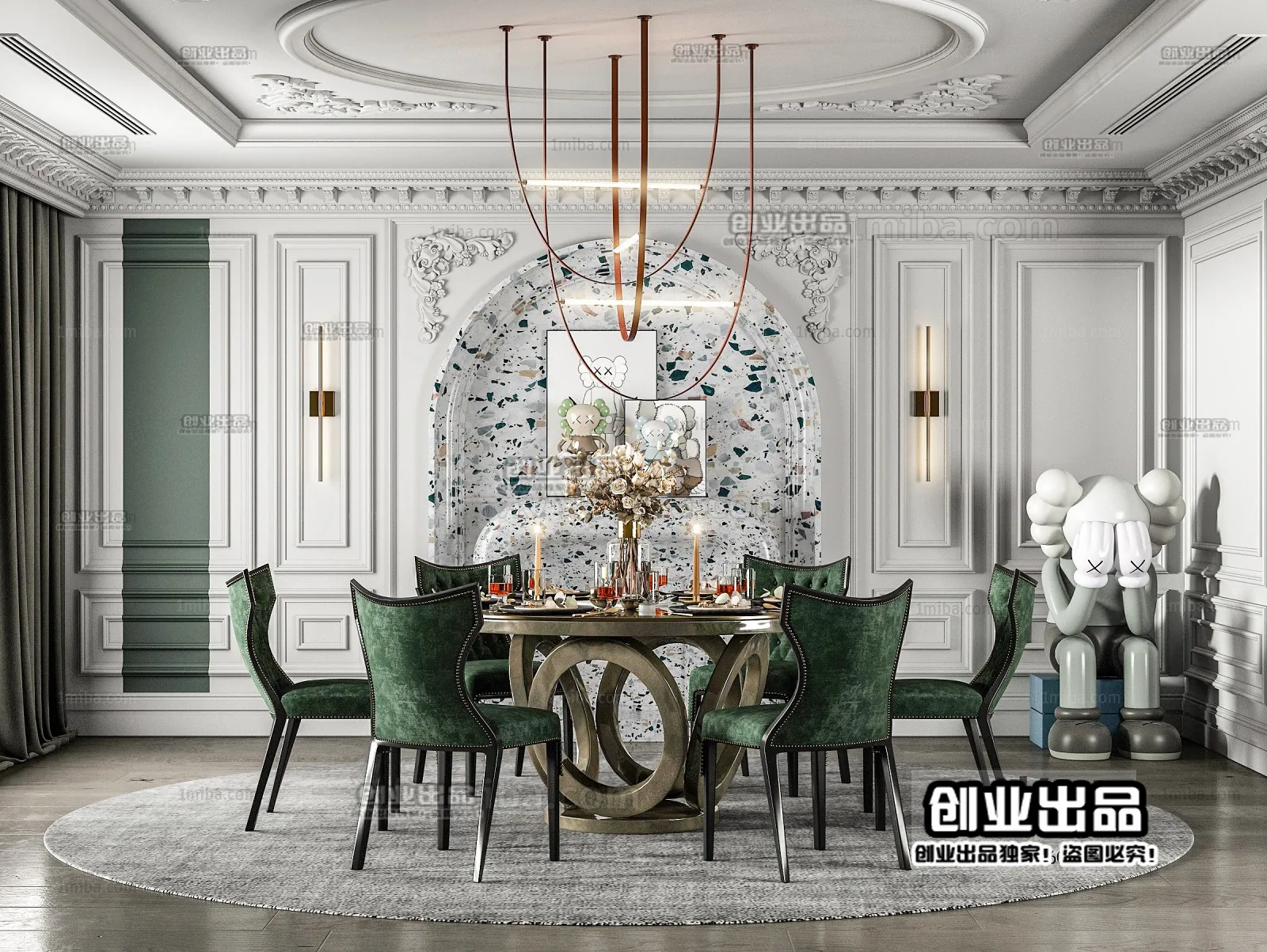 Dining Room – European Design – 3D66 – 3D Scenes – 013