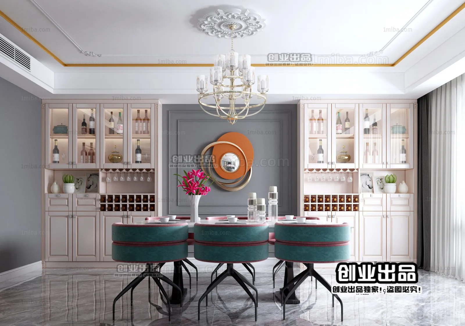 Dining Room – European Design – 3D66 – 3D Scenes – 018
