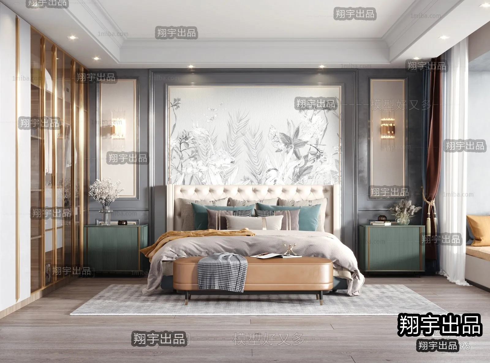Bedroom – European Design – 3D66 – 3D Scenes – 002