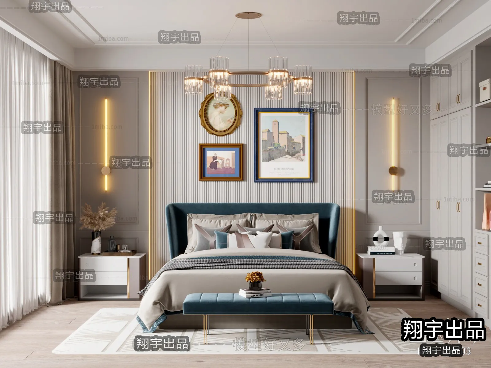 Bedroom – European Design – 3D66 – 3D Scenes – 014