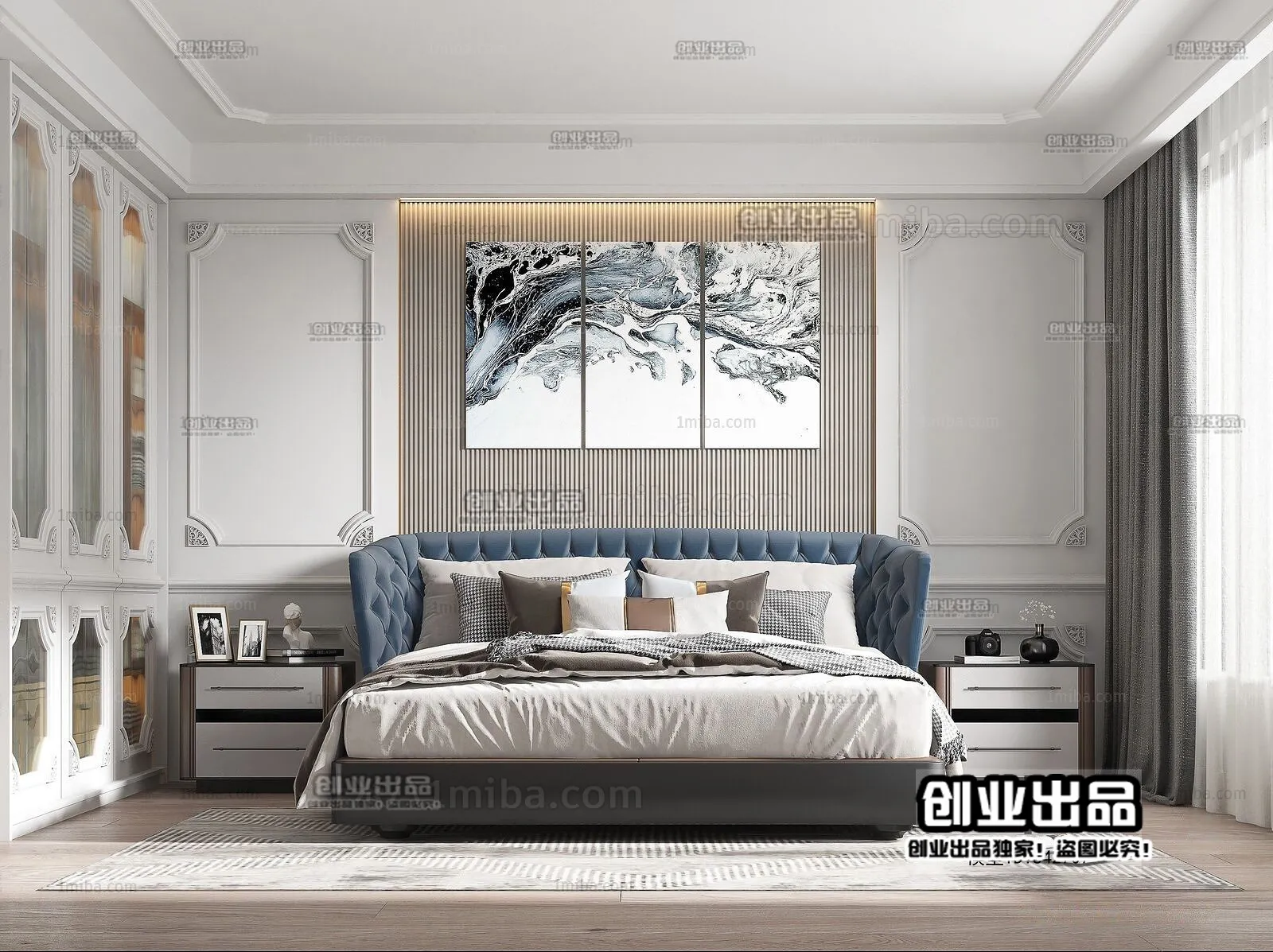 Bedroom – European Design – 3D66 – 3D Scenes – 021