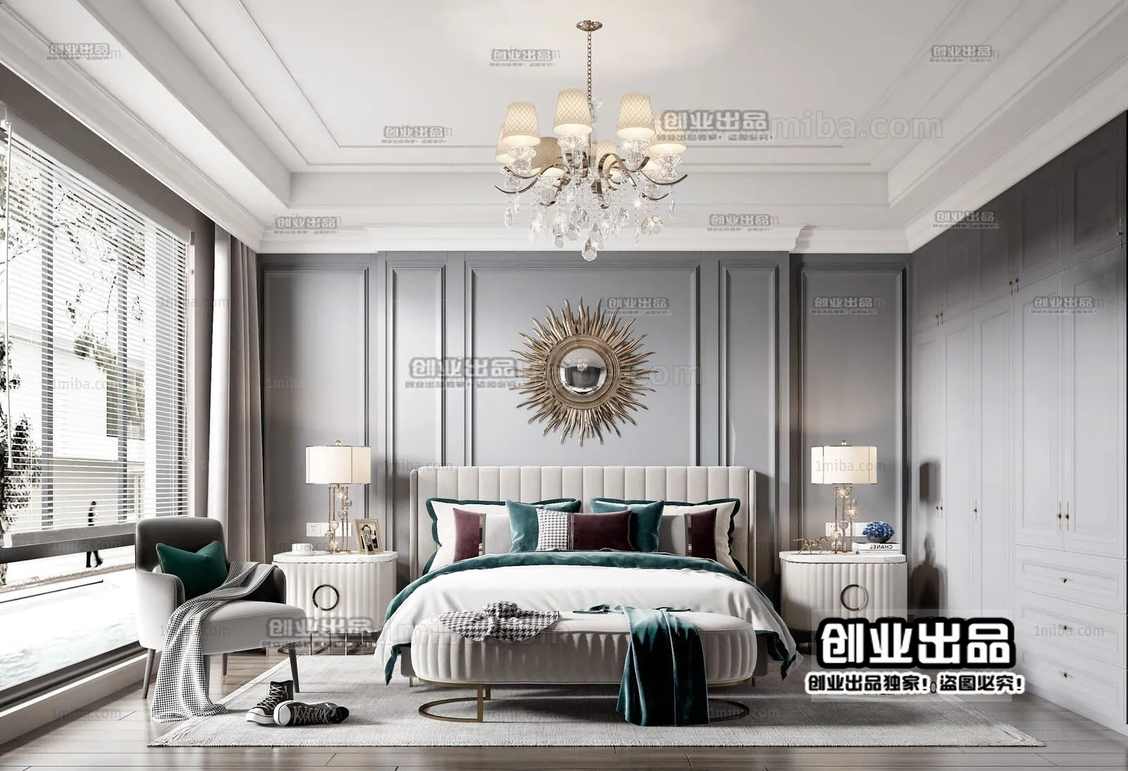 Bedroom – European Design – 3D66 – 3D Scenes – 031
