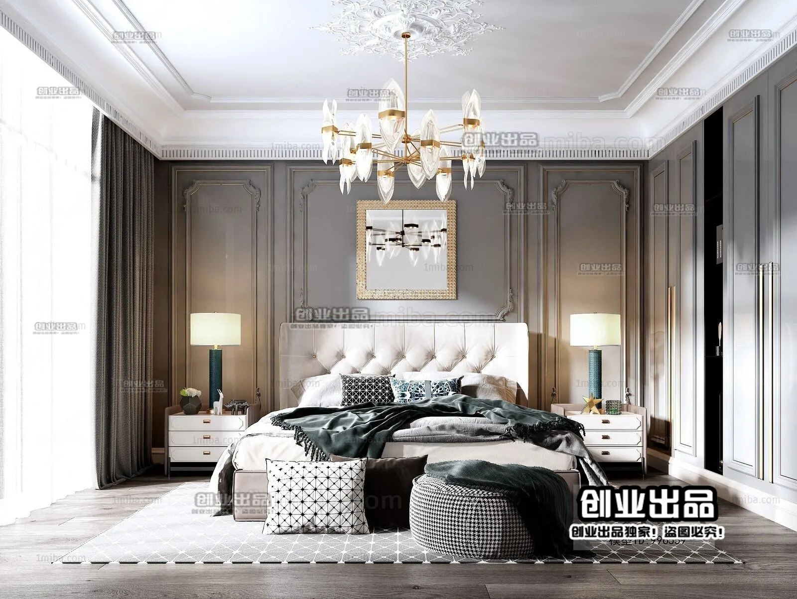 Bedroom – European Design – 3D66 – 3D Scenes – 032