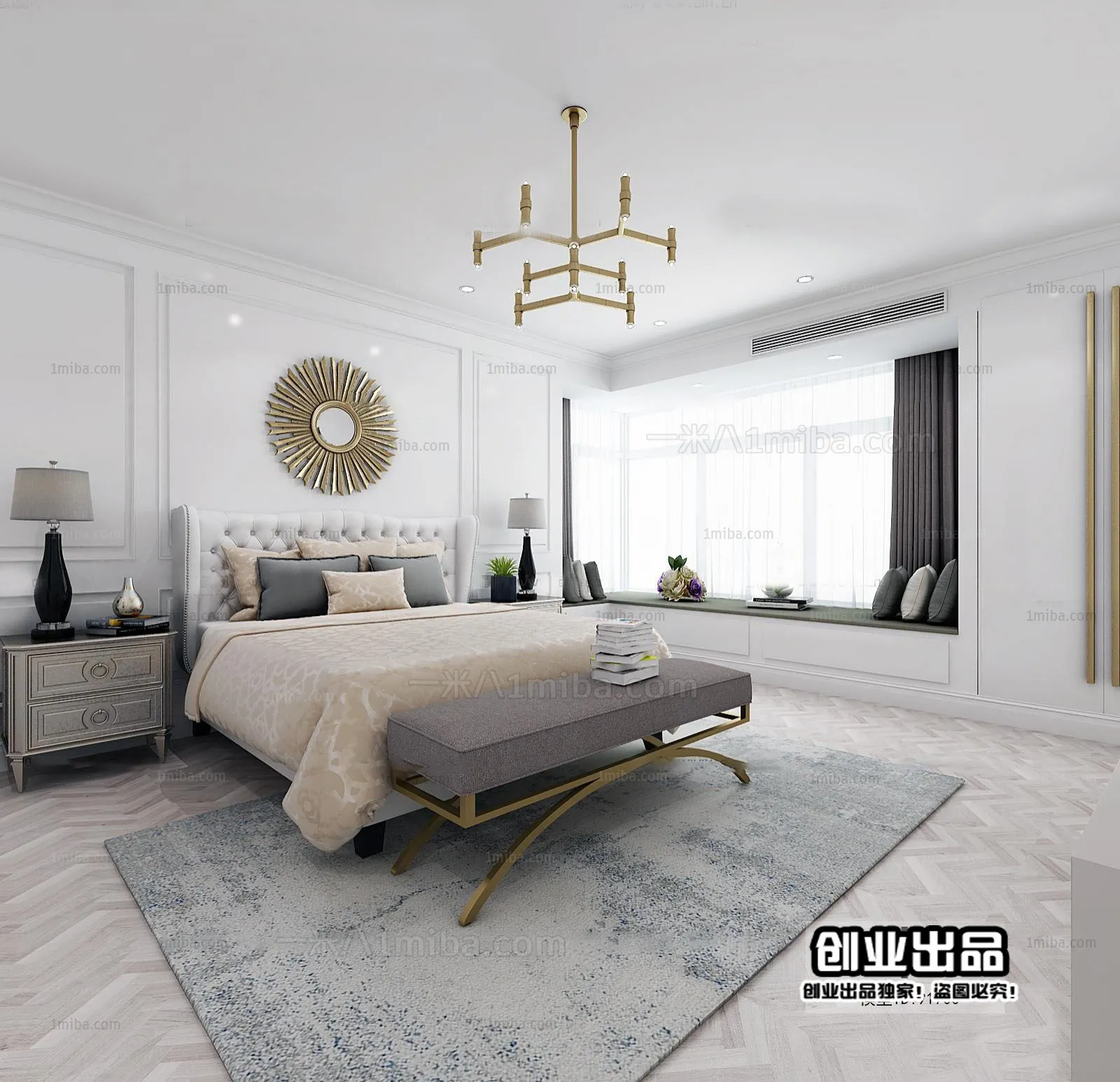Bedroom – European Design – 3D66 – 3D Scenes – 046