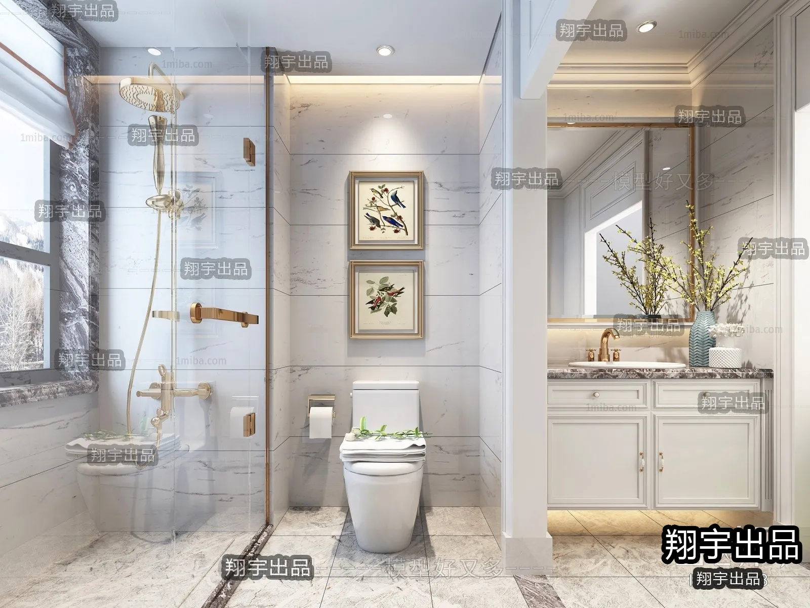 Bathroom – European Design – 3D66 – 3D Scenes – 003