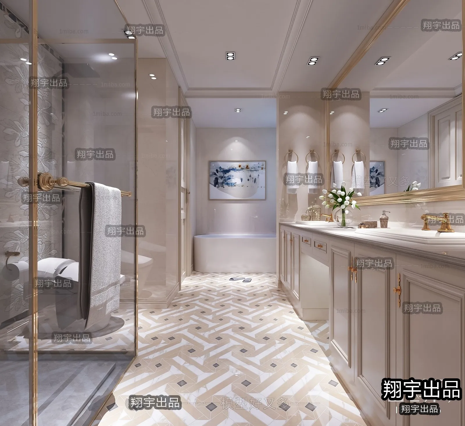 Bathroom – European Design – 3D66 – 3D Scenes – 005