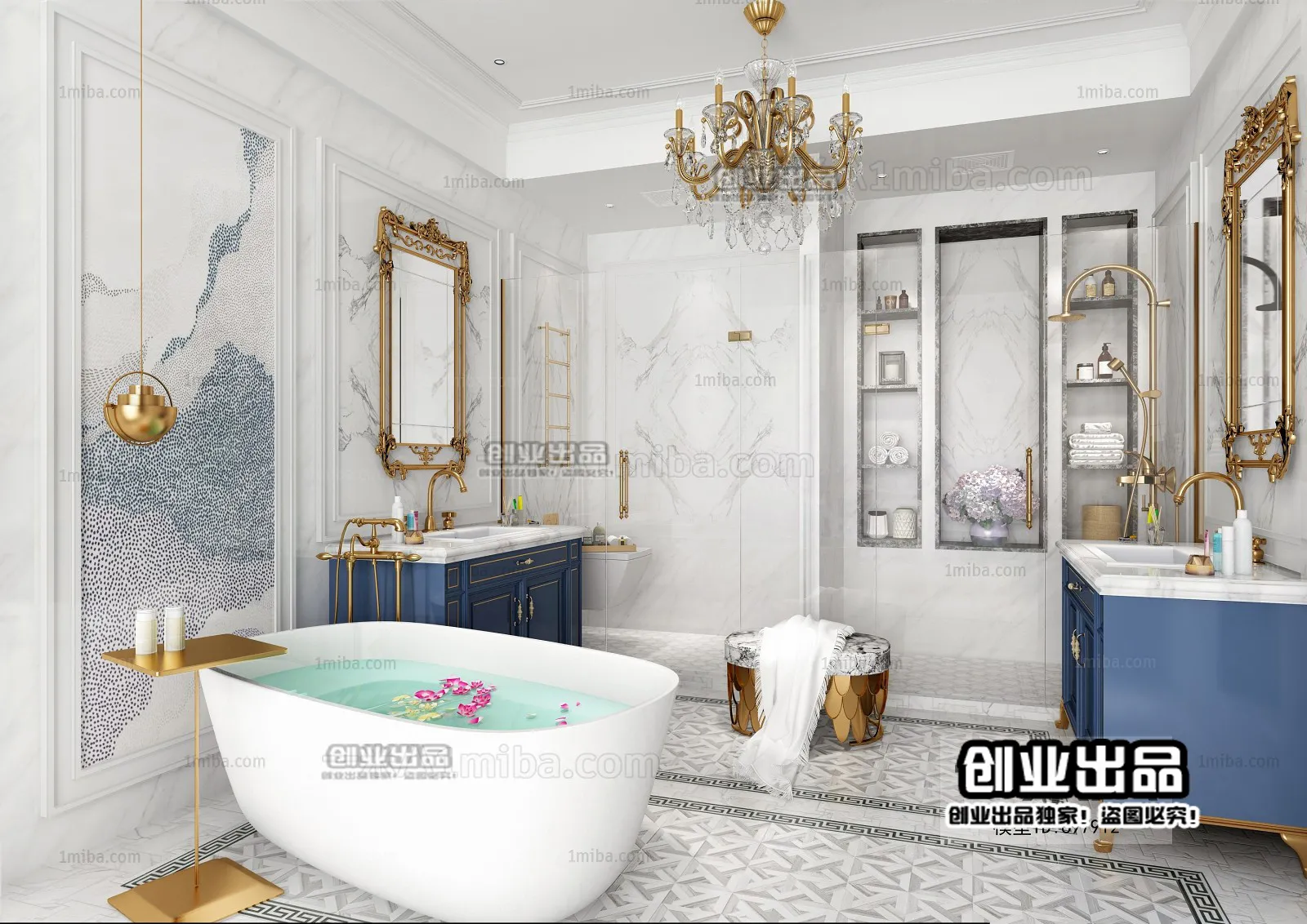 Bathroom – European Design – 3D66 – 3D Scenes – 010