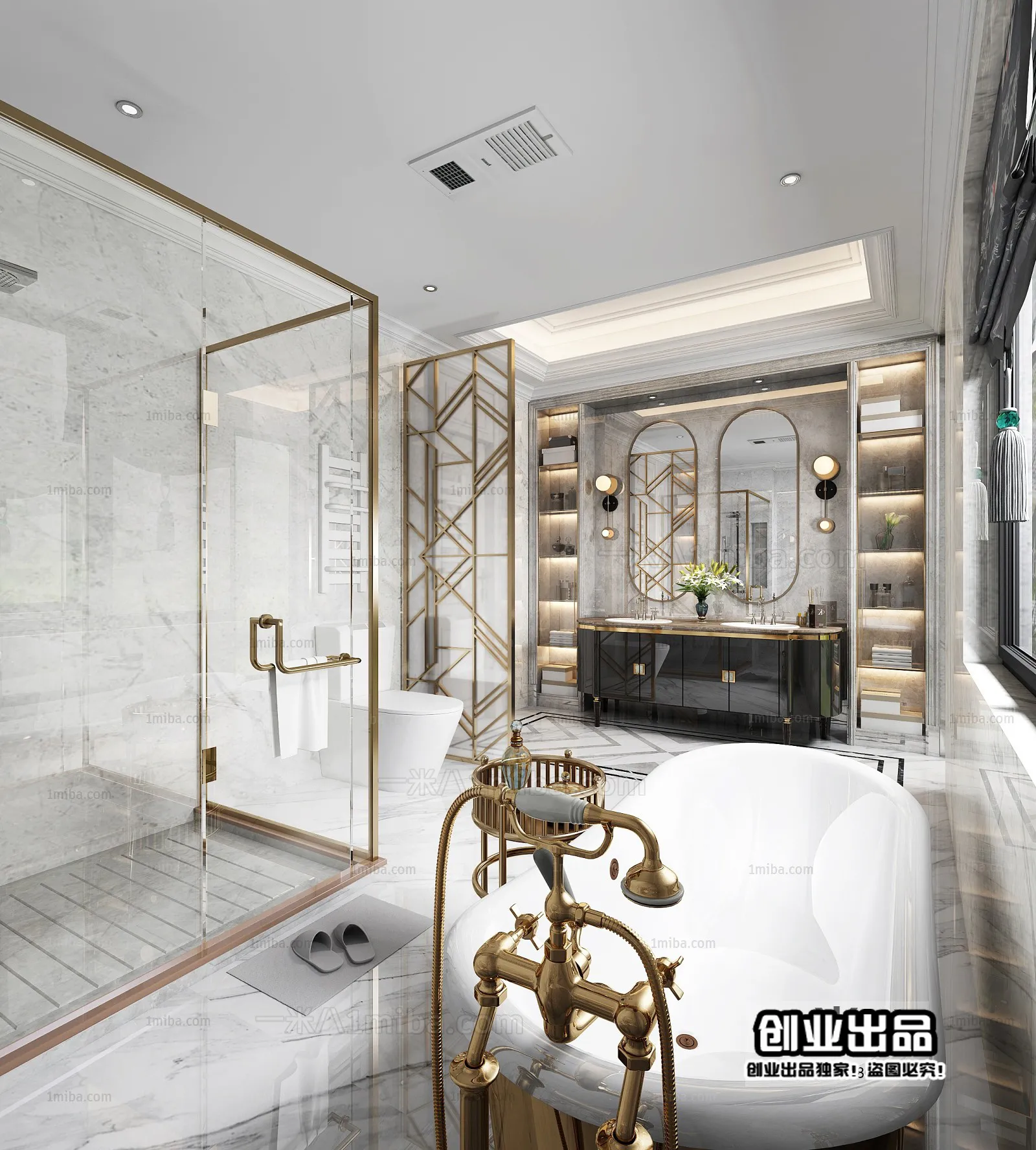 Bathroom – European Design – 3D66 – 3D Scenes – 011
