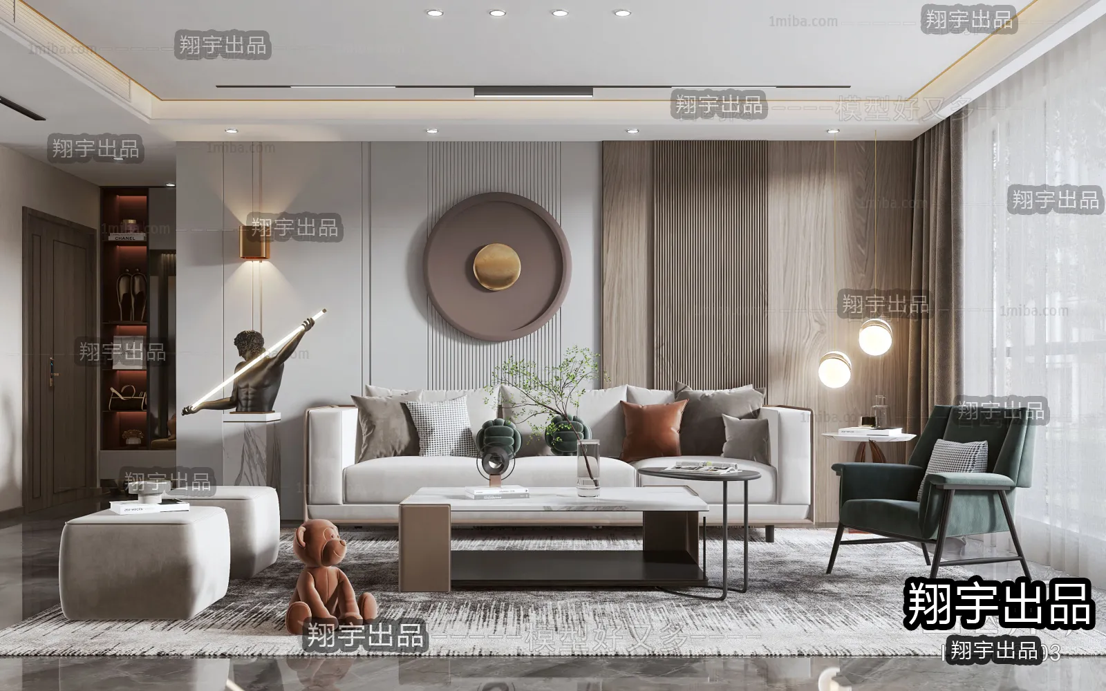 Living Room – Modern Design – 3D66 – 3D Scenes – 002