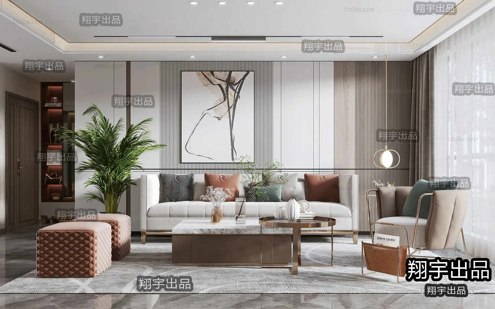 Living Room – Modern Design – 3D66 – 3D Scenes – 003