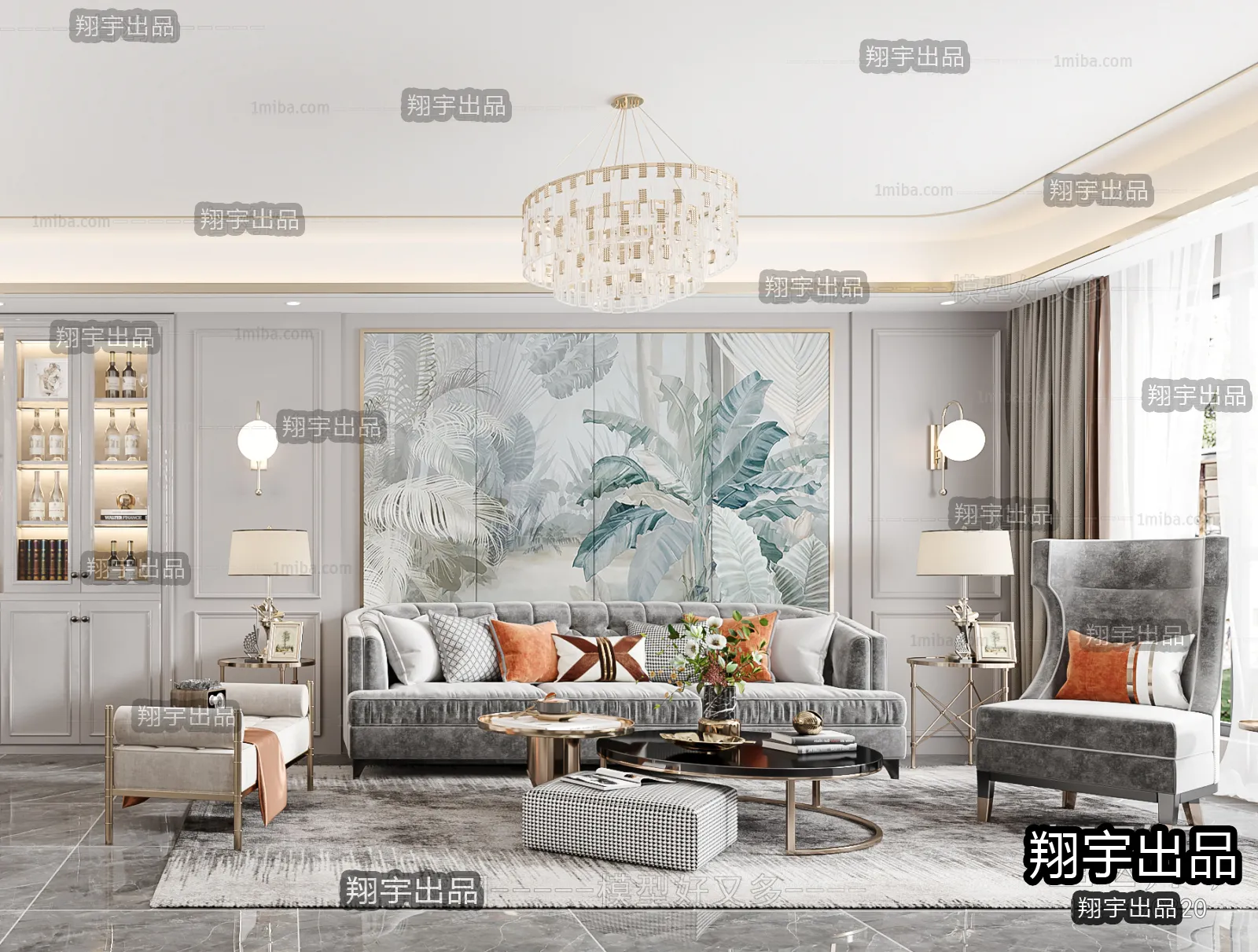 Living Room – Modern Design – 3D66 – 3D Scenes – 007