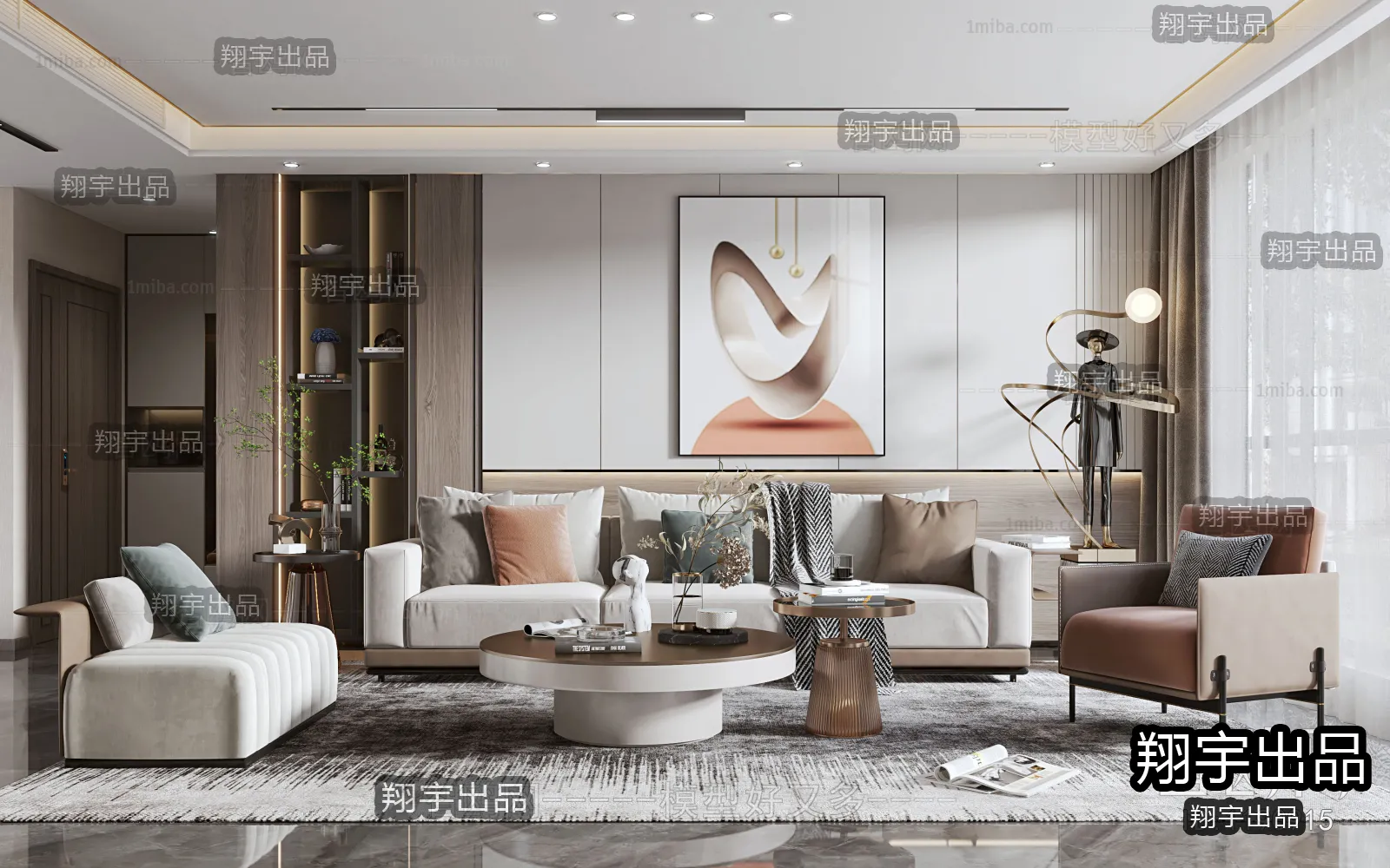 Living Room – Modern Design – 3D66 – 3D Scenes – 012