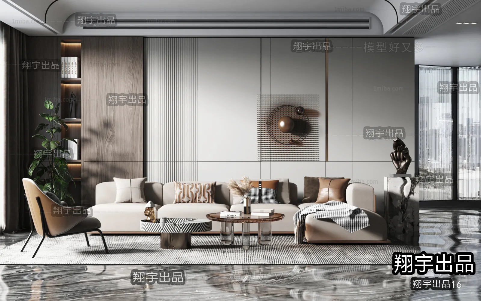 Living Room – Modern Design – 3D66 – 3D Scenes – 013