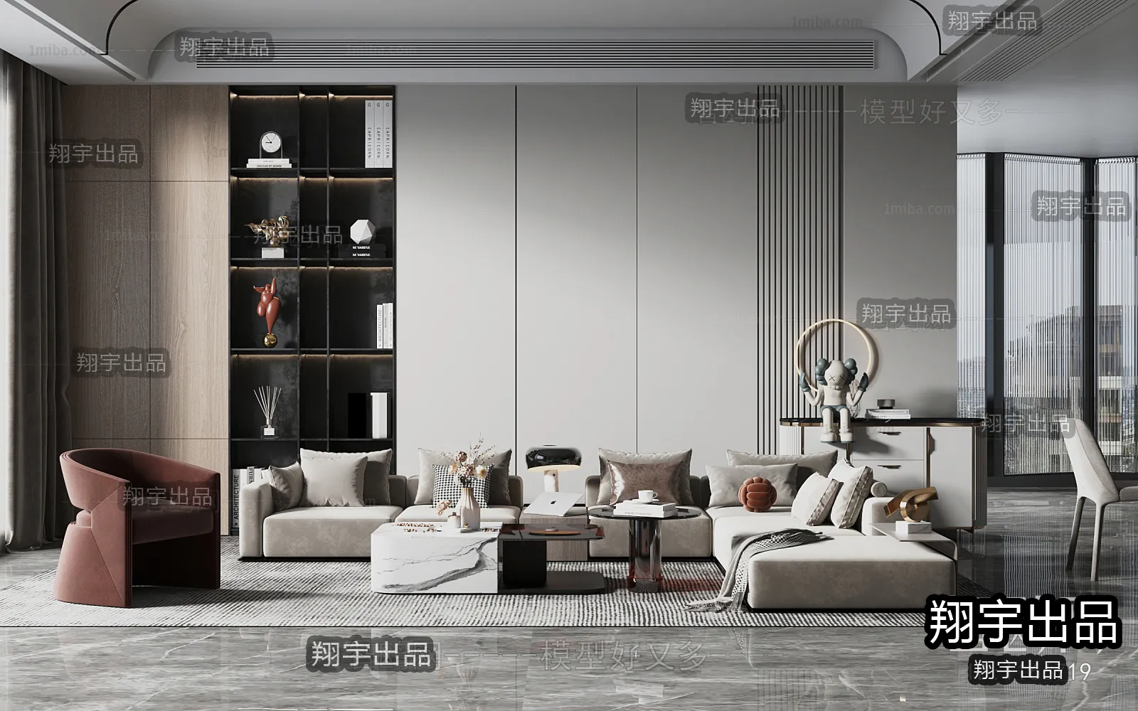 Living Room – Modern Design – 3D66 – 3D Scenes – 014