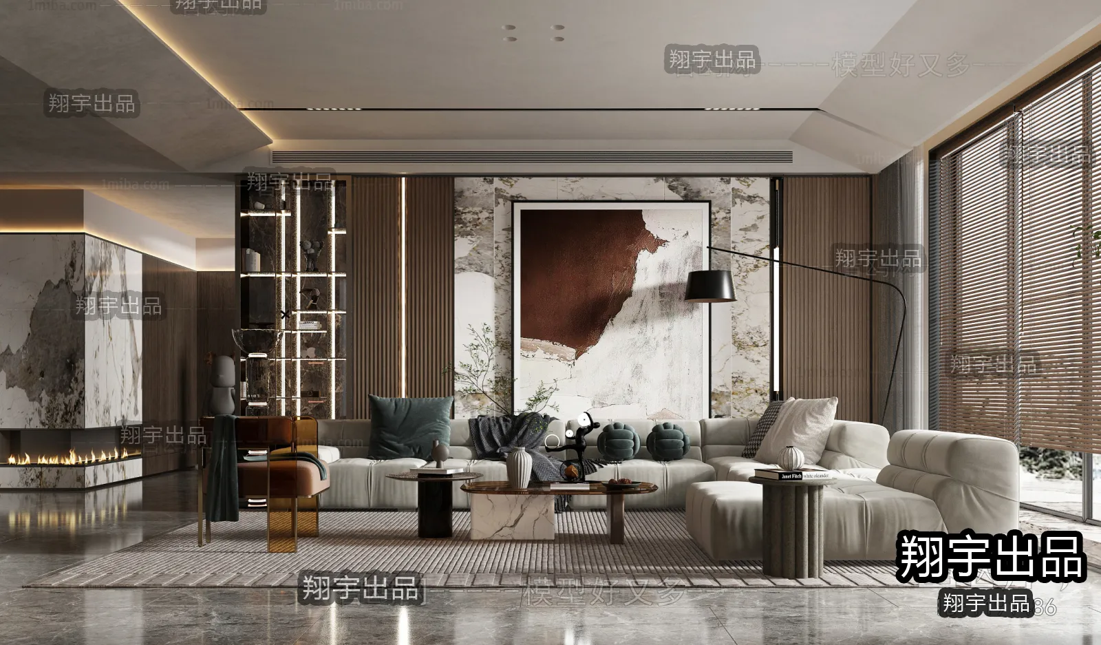 Living Room – Modern Design – 3D66 – 3D Scenes – 016