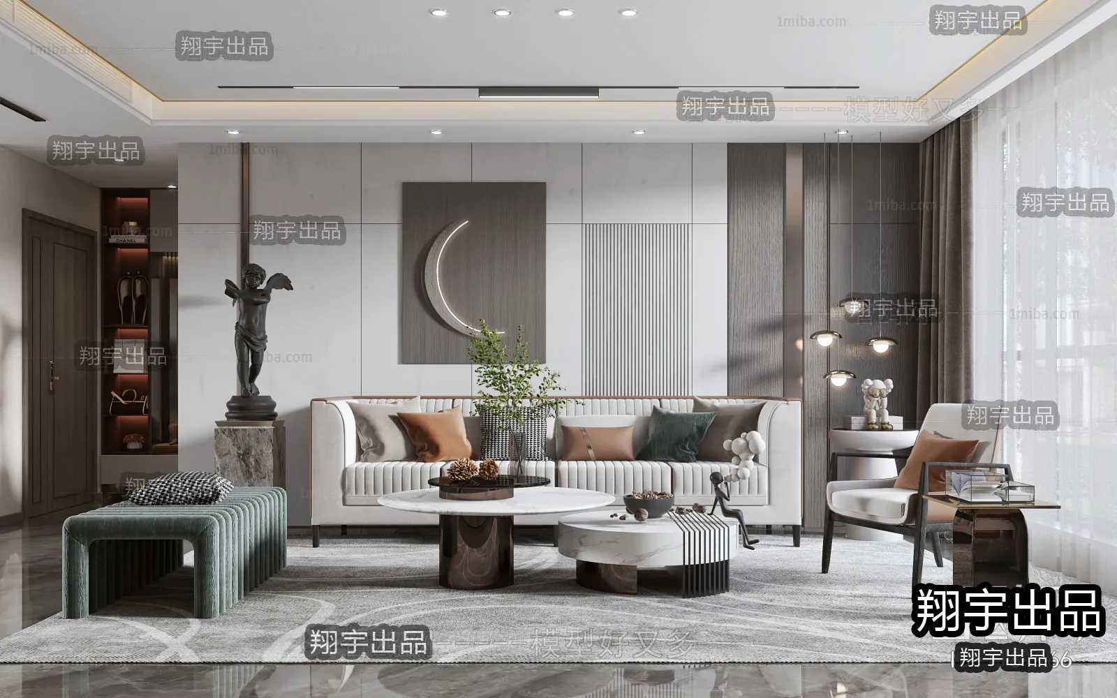 Living Room – Modern Design – 3D66 – 3D Scenes – 020