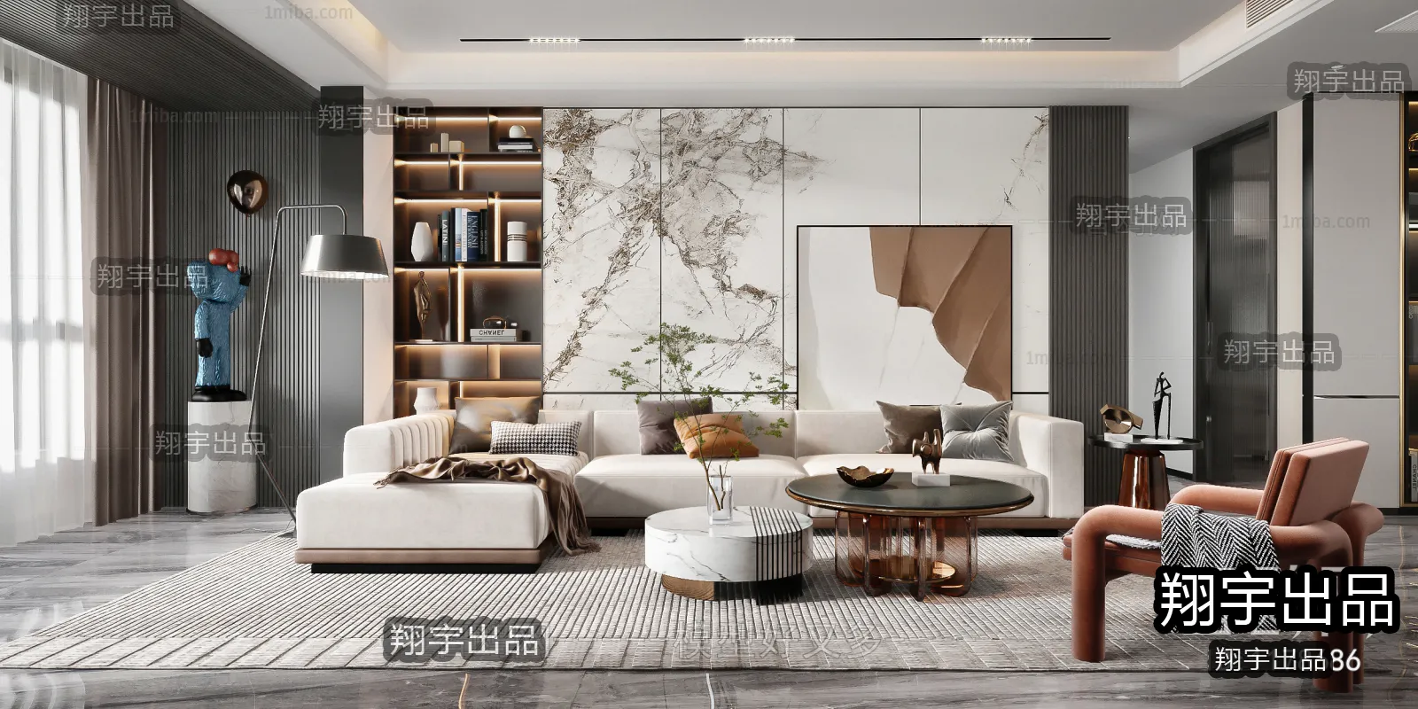 Living Room – Modern Design – 3D66 – 3D Scenes – 021