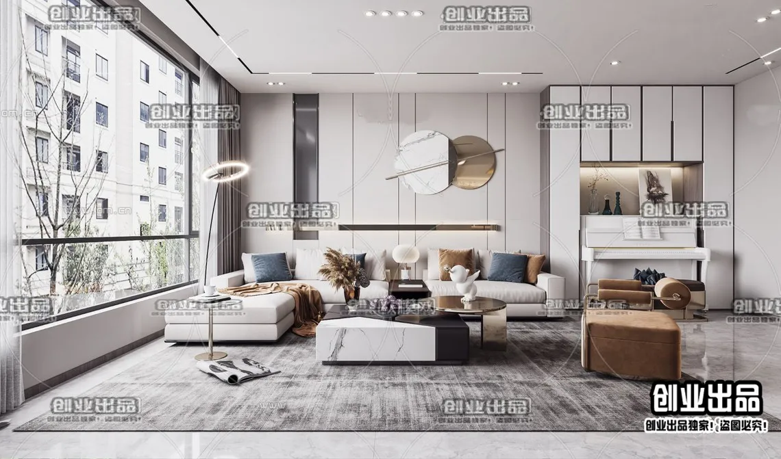 Living Room – Modern Design – 3D66 – 3D Scenes – 029