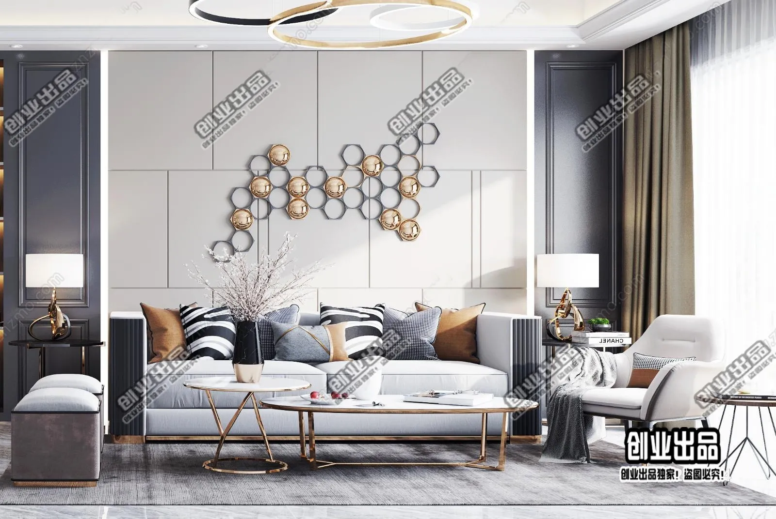 Living Room – Modern Design – 3D66 – 3D Scenes – 039