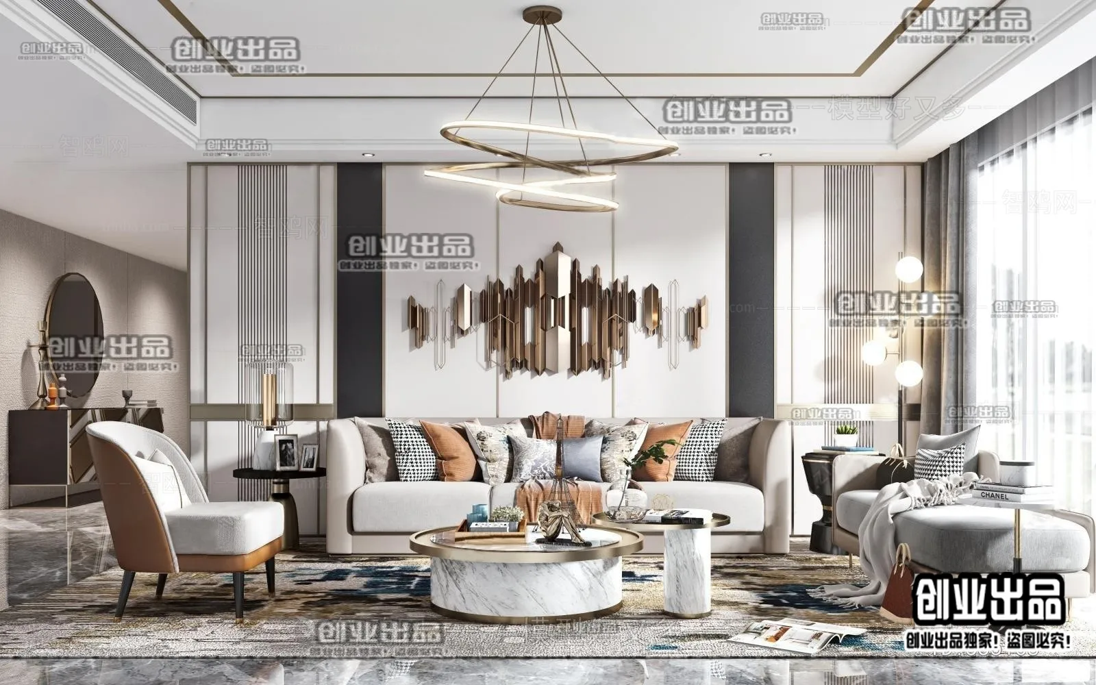 Living Room – Modern Design – 3D66 – 3D Scenes – 040