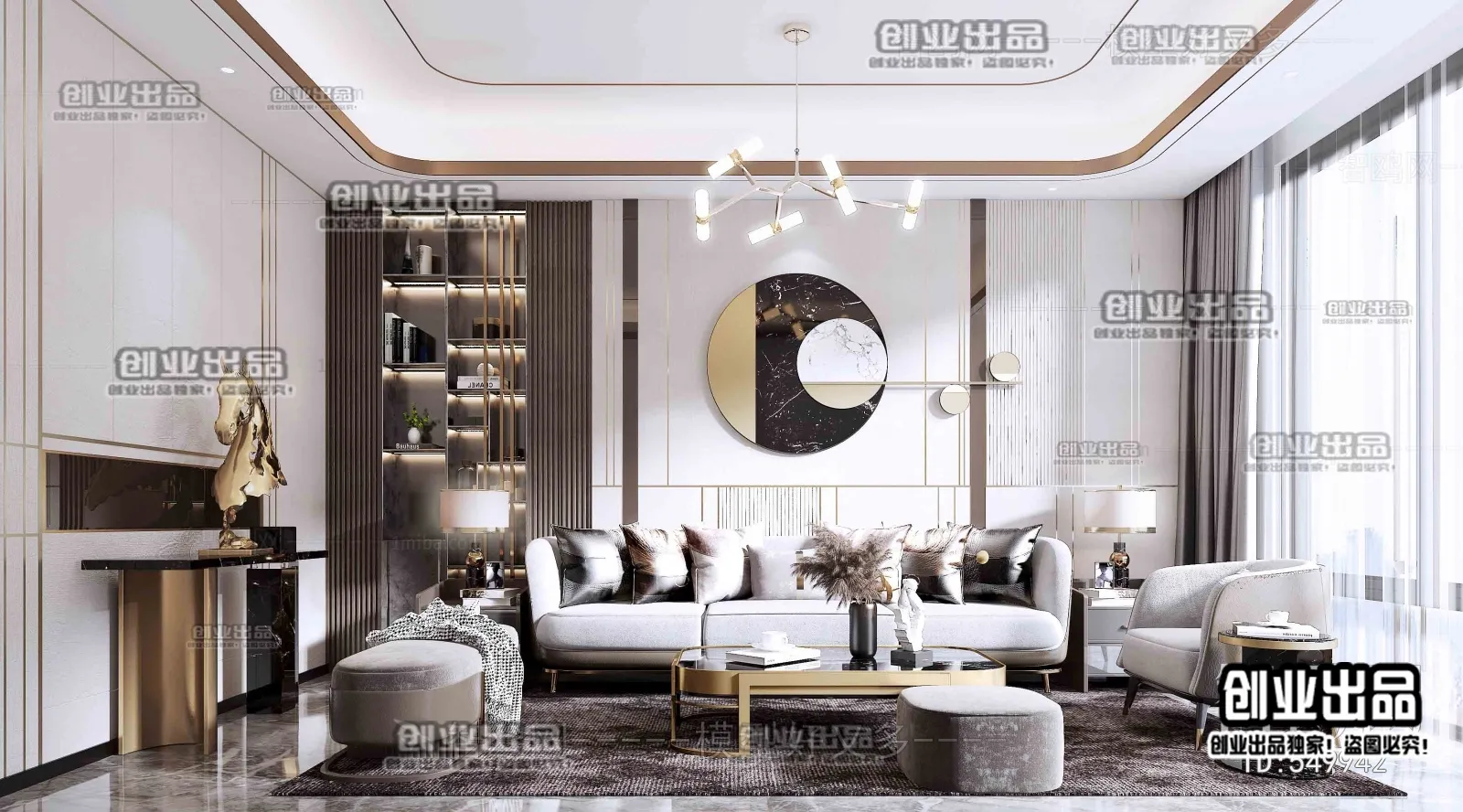 Living Room – Modern Design – 3D66 – 3D Scenes – 042