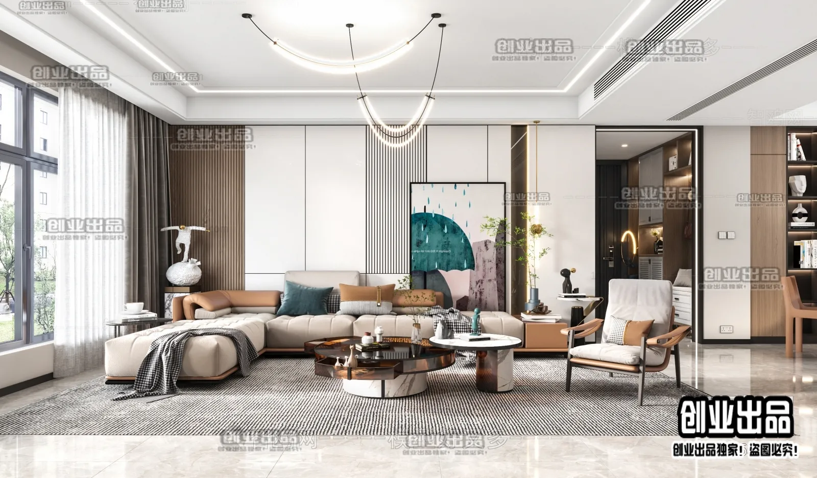 Living Room – Modern Design – 3D66 – 3D Scenes – 045