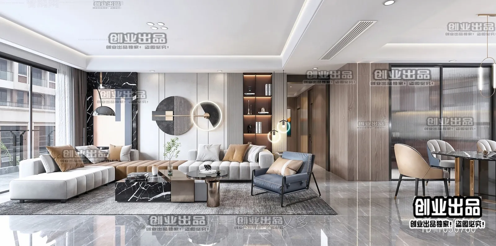 Living Room – Modern Design – 3D66 – 3D Scenes – 047