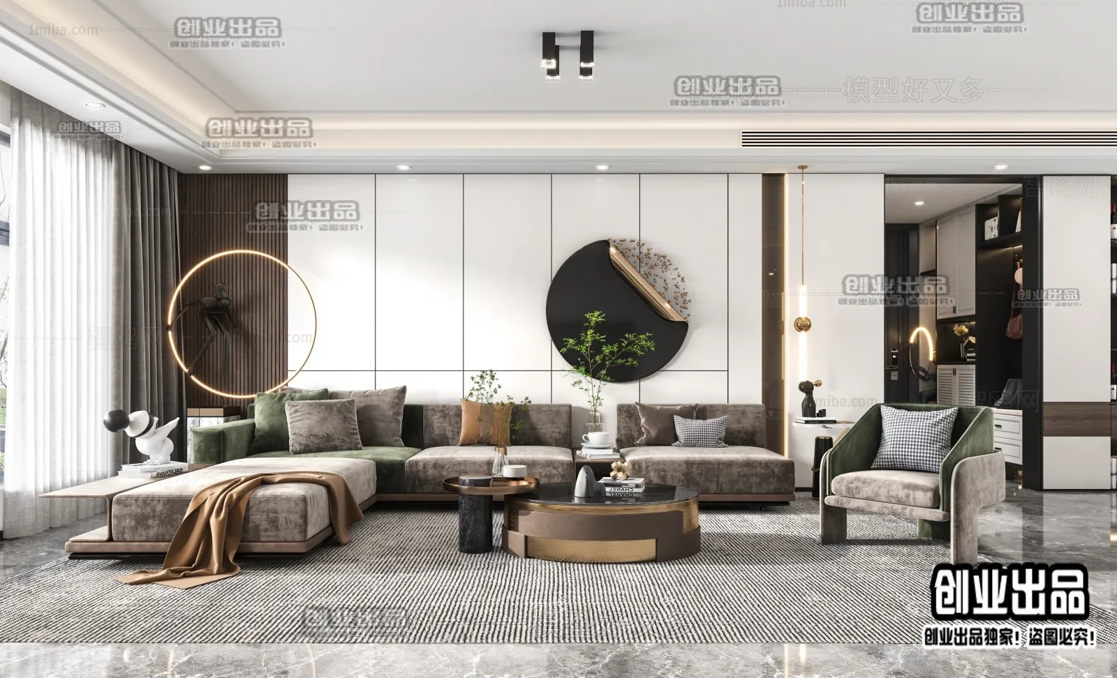 Living Room – Modern Design – 3D66 – 3D Scenes – 049