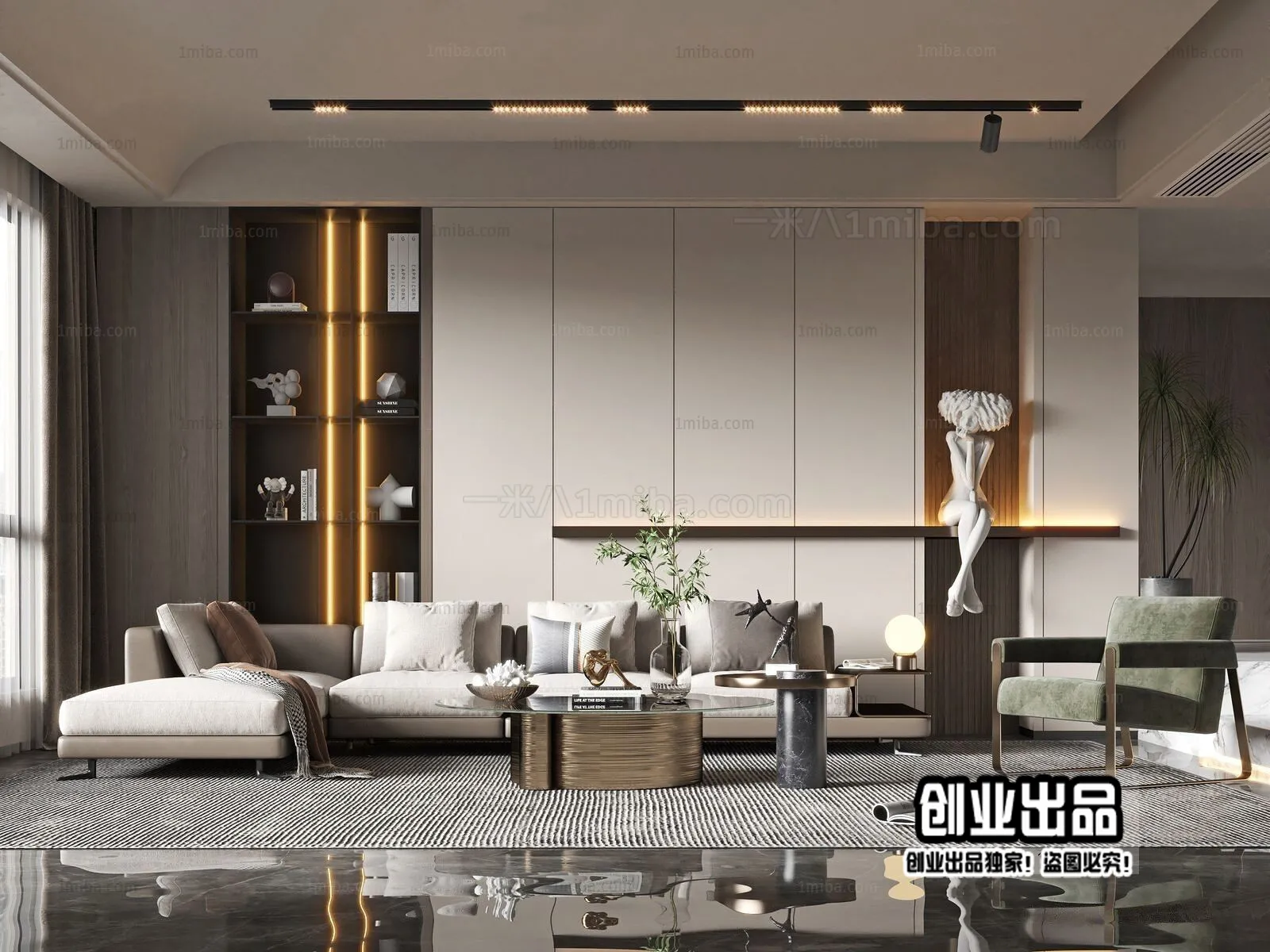 Living Room – Modern Design – 3D66 – 3D Scenes – 069