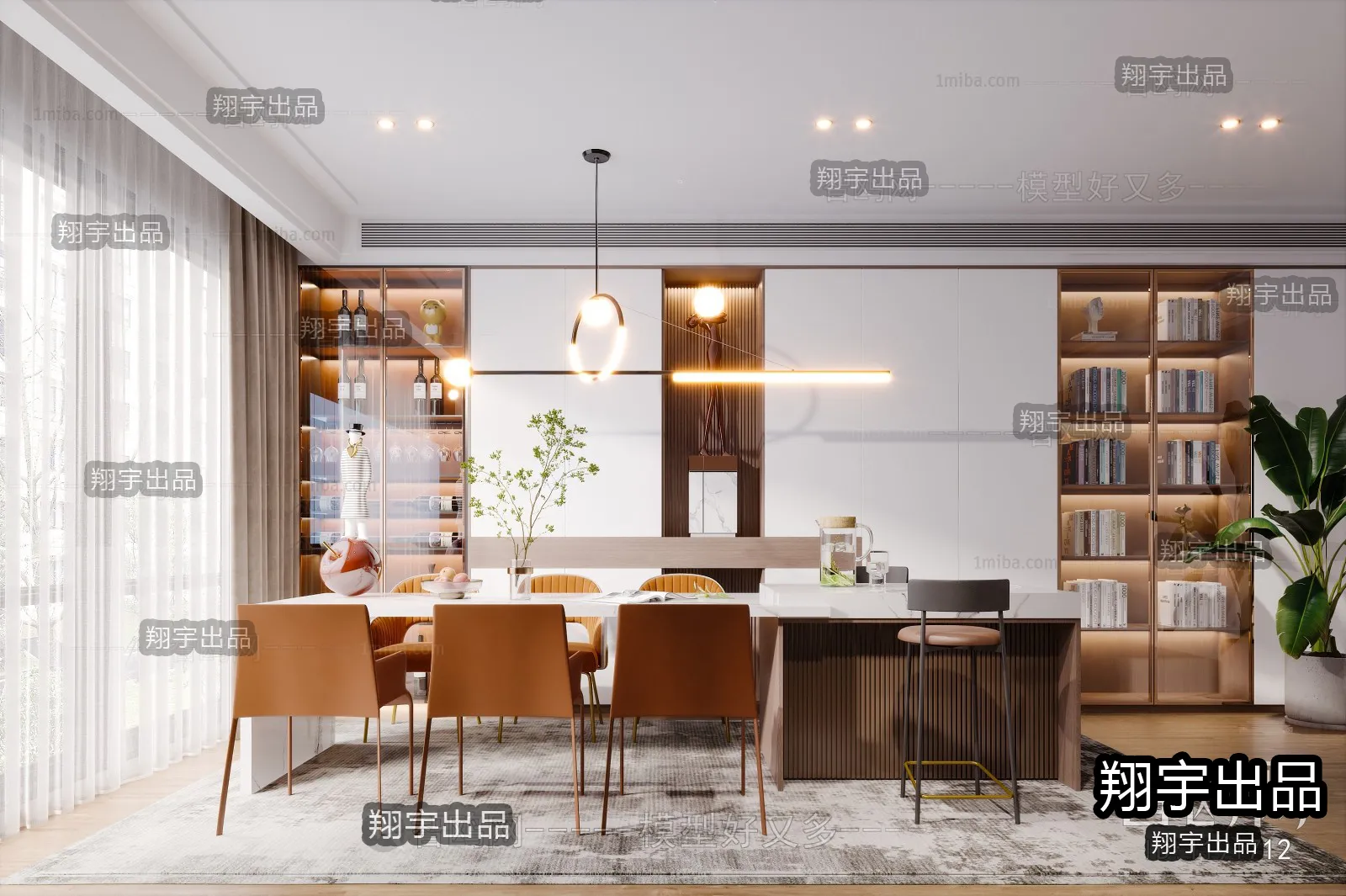 Dining Room – Modern Design – 3D66 – 3D Scenes – 001